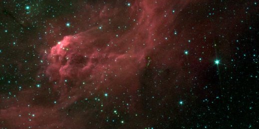 An EGO shines below a bright star cluster