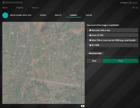 Screen Shot of the humanitarian project run by The Zooniverse for Orchid and Rescue Global